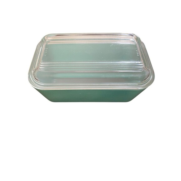 Vintage Pyrex Aqua Turquoise Refrigerator Dish & Lid #502 1.5 Pint MCM - Picture 2 of 6
